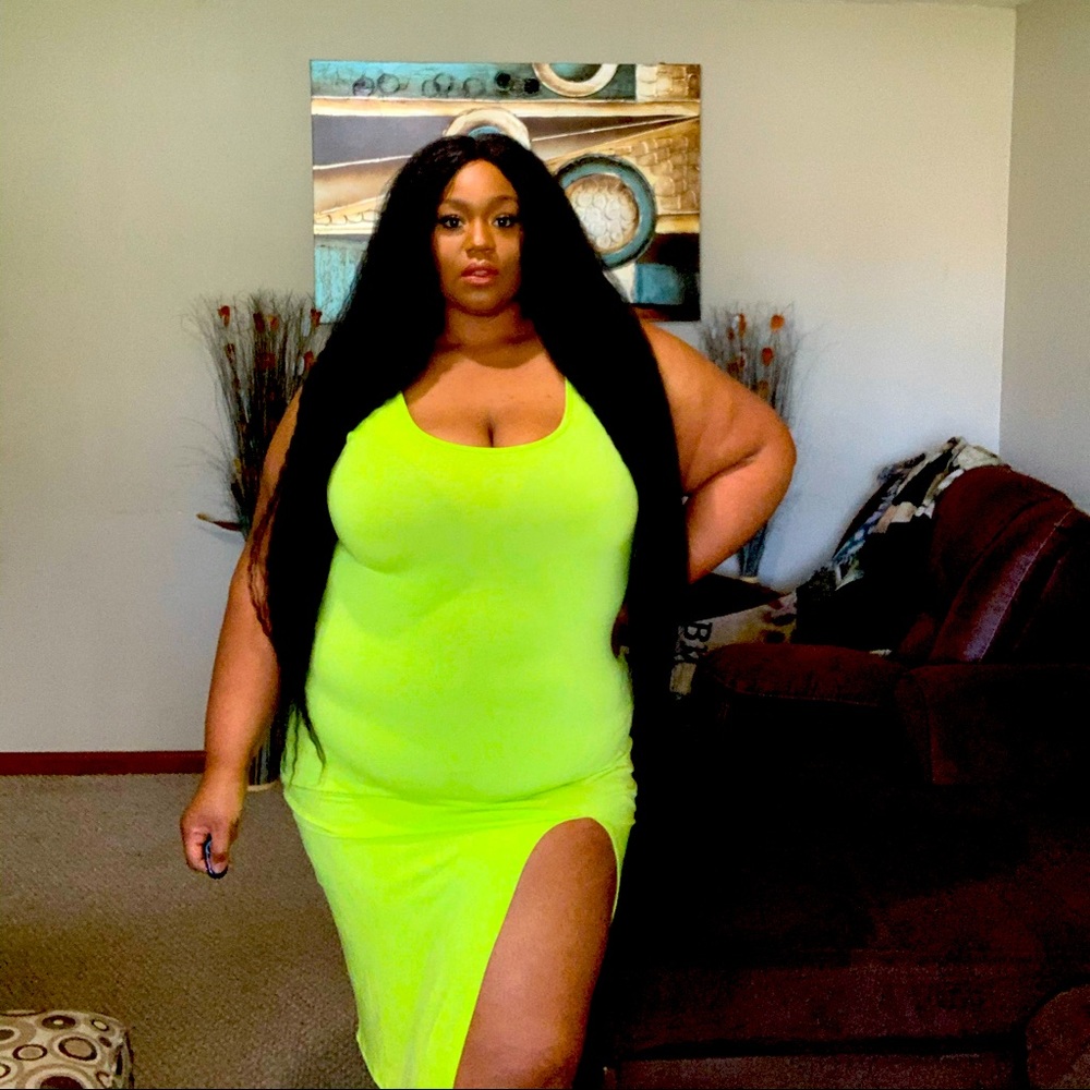 Lime green midi dress size 3x